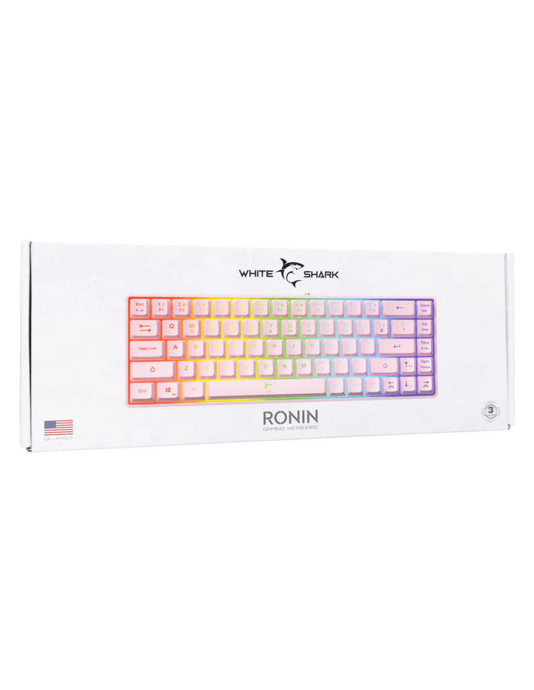 White Shark WS GK-2201P-US, RONIN-P-US pink membrán gamer billentyűzet (angol) - Image 2