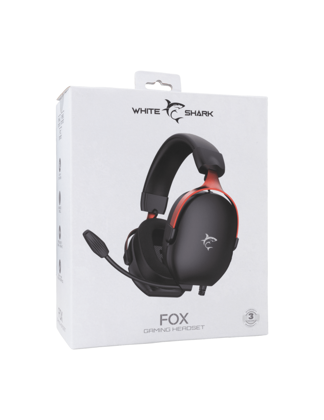 White Shark FOX-B, GH-2445B, gamer fejhallgató, mikrofonnal, fekete - Image 2