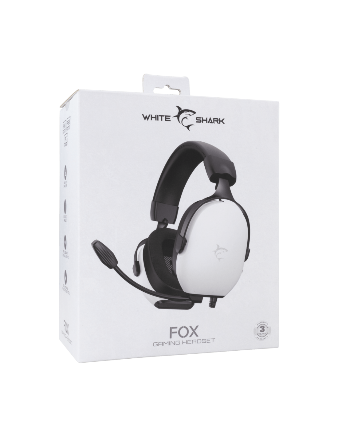 White Shark FOX-W, GH-2445W, gamer fejhallgató, mikrofonnal, fehér - Image 2