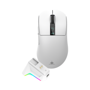 White Shark GAWAIN-W, WGM-5023W vezeték nélküli gamer egér,5D, BT + 2,54GHz, fehér, 12.000 dpi