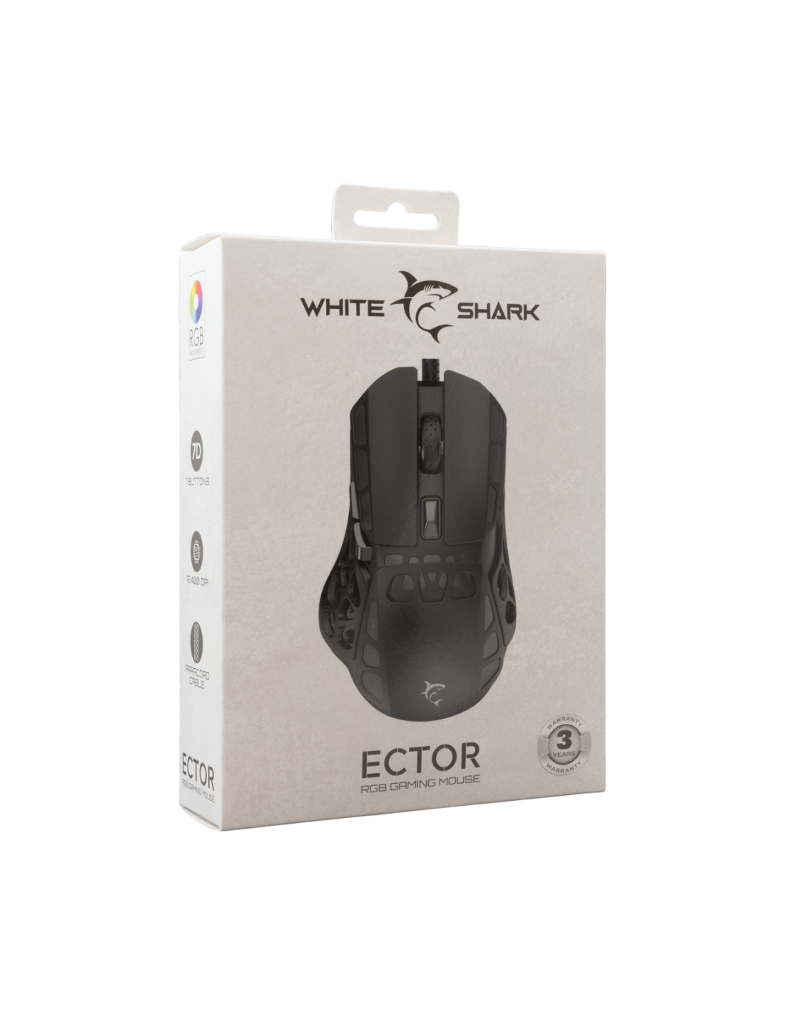 White Shark ECTOR-B, GM-5016B vezetékes gamer egér,7D, fekete, 7.200 dpi(12.400 SW) - Image 2
