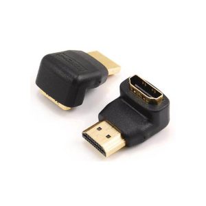 Sbox HDMI - HDMI M/F 90° adapter, aranyozott