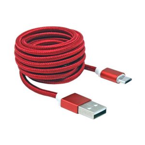 Sbox USB AM-MICRO-15R micro USB kábel - 1,5m,piros
