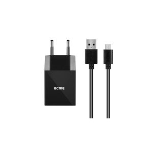 ACME CH211 1xUSB fali töltő, 2.4A+microUSB kábel