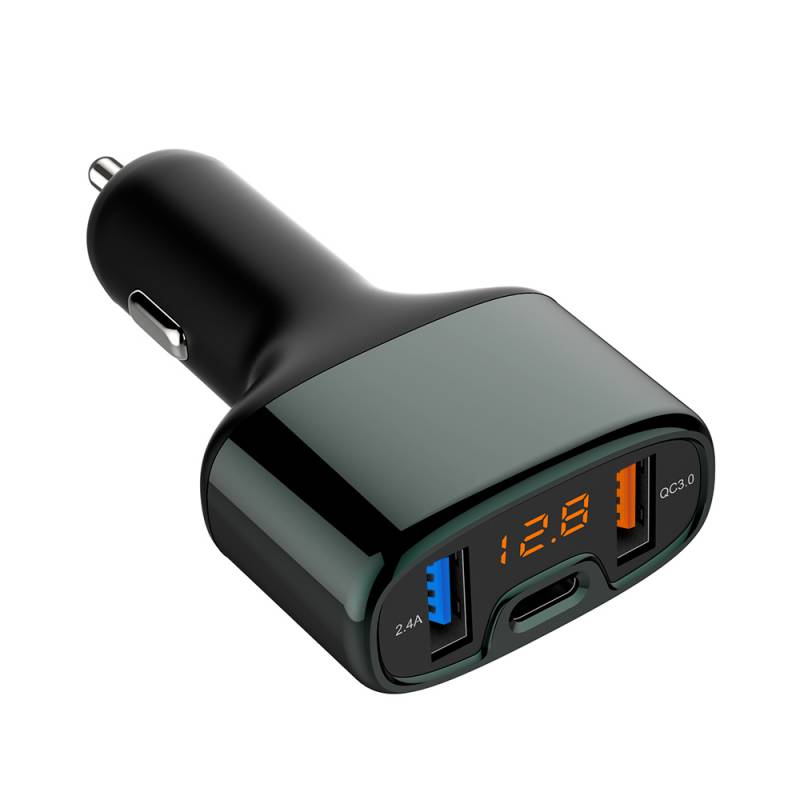 TELLUR TLL151171 autós töltő 5.4A (2 x USB + Type C kábel), fekete