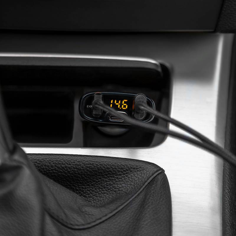 TELLUR TLL151171 autós töltő 5.4A (2 x USB + Type C kábel), fekete - Image 2