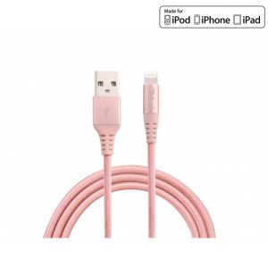TELLUR Kevlar MFI Lighting kábel,1m, Rose-Gold TLL155241