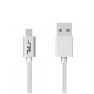 TELLUR TLL155131 USB - micro usb kábel kábel, fonott, 1m, ezüst