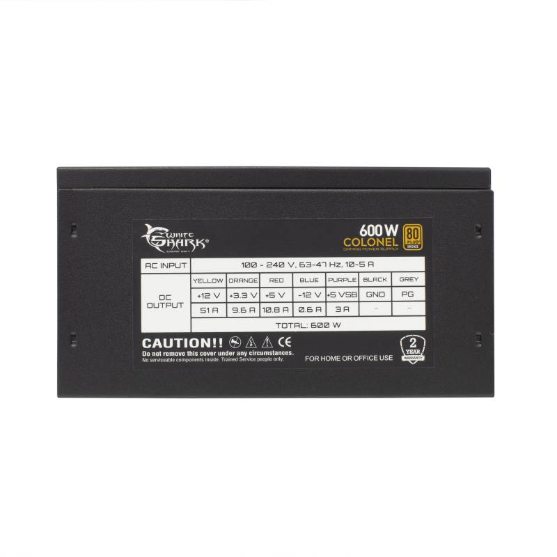 White Shark COLONEL GPSU-B600S 80+ bonz ATX tápegység - Image 5