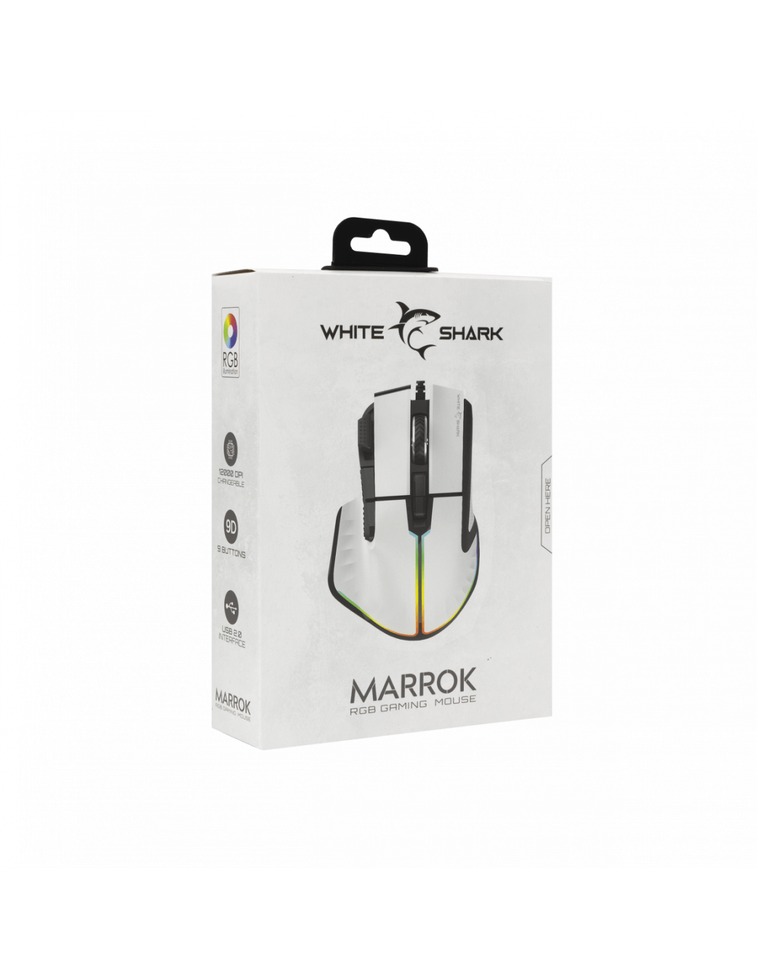 White Shark GM-9006W MARROK-W gamer egér,fehér, 12000 dpi - Image 3